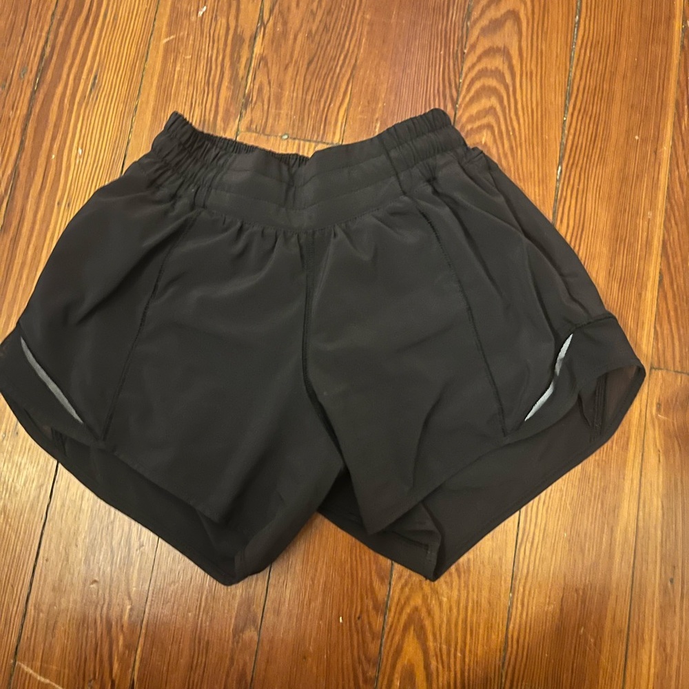 Lululemon Athletica Black Athletic Shorts with Reflective Trim